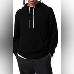 Allsaints mens wool hoodie black size small